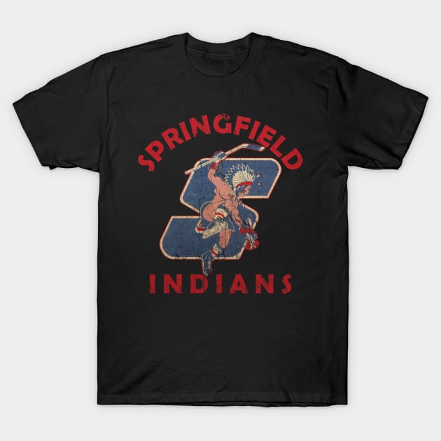 Springfield Indians Hockey 1974Retro Vintage T-Shirt by LEMESGAKPROVE